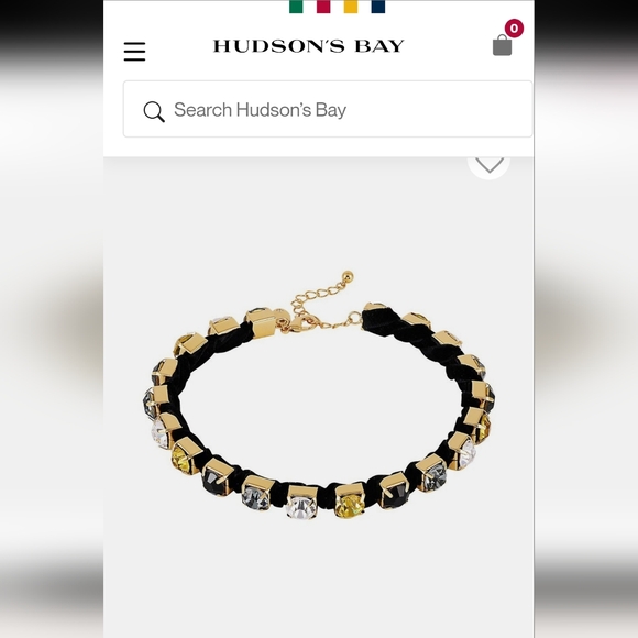 Etereo Goldtone, Velvet & Multicolour Stone Choker Necklace - Picture 3 of 3